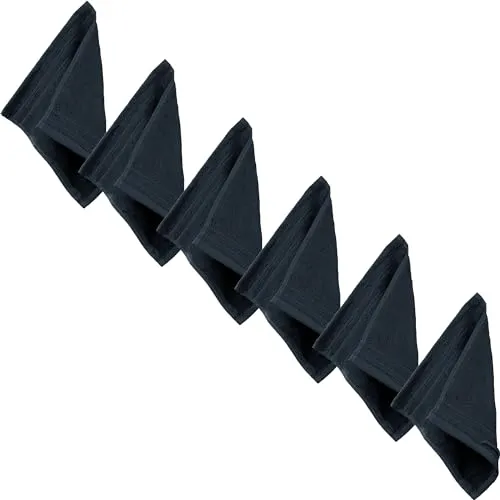 Erwin Müller Seiftuch Heidelberg 6er- Pack, 100% Baumwolle schwarz Größe 30x30 cm - weiche Qualität, saugstark und strapazierfähig - praktisch durch Schlaufe