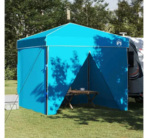 furnicato Pop-up Pavillon Zelt 243x243x251 cm Blau – Ideal für Gartenpartys - Vielseitiges Pop-up Pavillon Zelt für Garten und Outdoor-Events. Schneller Aufbau, leicht transportierbar und robust, bietet es zuverlässigen Schutz vor Sonne und angenehmen Schatten.