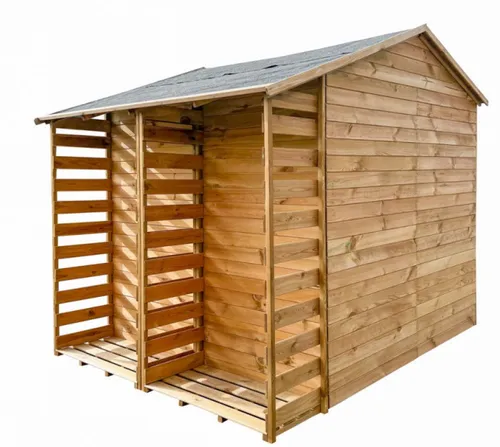bv-vertrieb Geräteschuppen 202x249 cm - Geräteschuppen aus imprägniertem Nadelholz, ideal zur Aufbewahrung von Gartenzubehör und Werkzeugen. Mit stabilen Scharnieren und Platz für Holzstapelung, sorgt er für Ordnung im Garten.