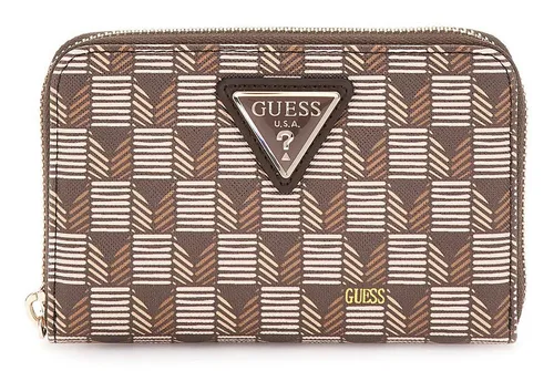Guess Geldbörse SLG Medium Zip Around Wallet in braun von GUESS