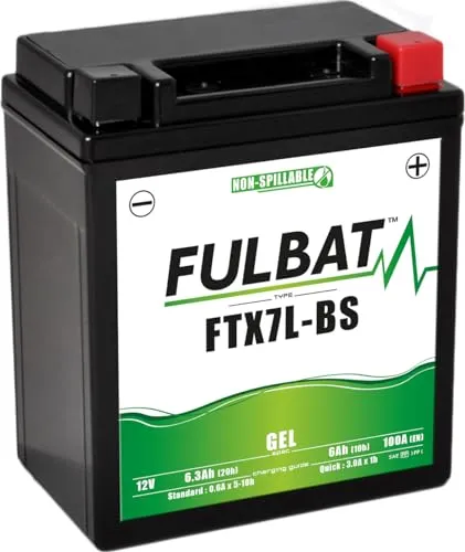 Fulbat Batterie Motorrad Fulbat GEL FTX7L-BS / YTX7L-BS 12V 6,3Ah 100A