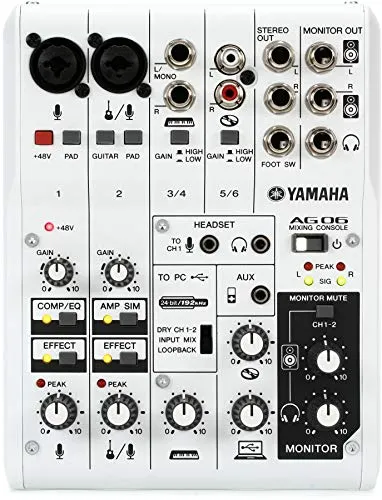 Yamaha AG06 6-Kanal Mischpult / 2 Mikrofon von Yamaha