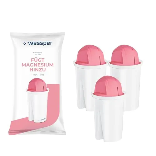 Wessper Magnesium Classic Wasserfilter Kartuschen für Wasser Kanne 3 Stück