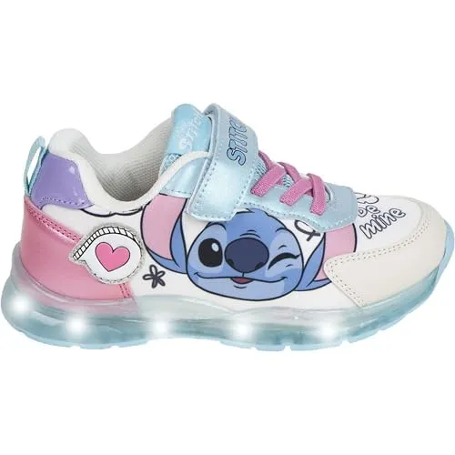 CERDÁ Life's Little Moments | Stitch Kinder-Sneaker mit LED-Lichtern - Bunte Stitch-Sneaker für Kinder mit interaktiven LED-Lichtern in der Sohle. Leichte TPR-Sohle für Komfort und Bewegungsfreiheit. Ideal für aktive Tage und kleine Disney-Fans!