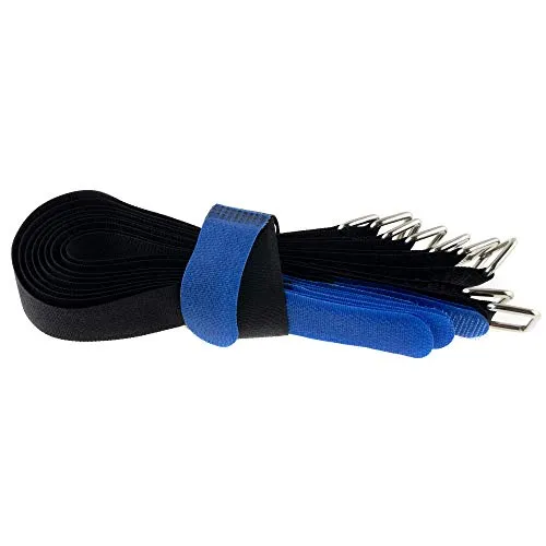10x Klett-Kabelbinder 300x20 schwarz-blau Flausch/Klett gleichseitig Klettbinder