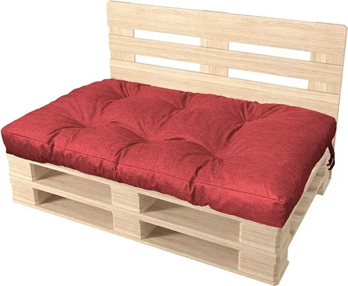 Pillows24 - Palettenkissen wasser- und UV-beständig - Sitzkissen | Polster für Europaletten 120x80 - Palettenmöbel - Outdoor/Indoor, Rot