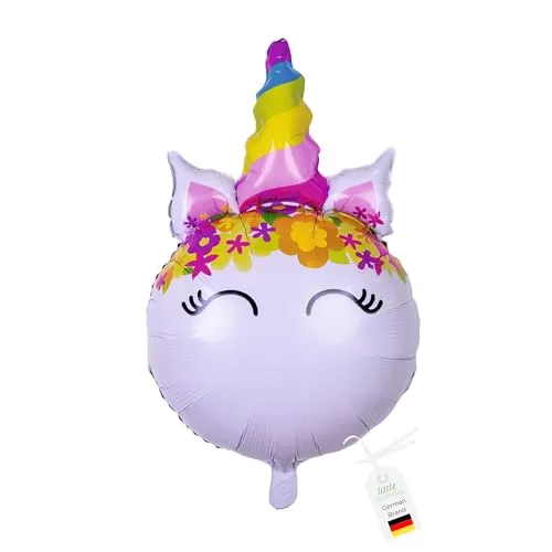 LITTLE BIRTHDAY | XL Einhorn | Unicorn Folienballon Luftballon | Buntes Einhorn | Helium Gas Balloon Ballon | Geburtstag | Kindergeburtstag | 85 cm