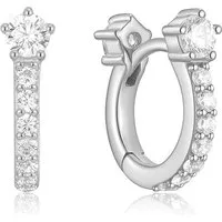 ANIA HAIE Huggie Hoop Ohrringe Sparkling Pavé Silber von Ania Haie