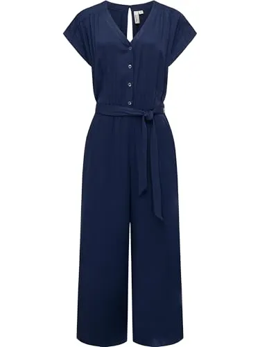 Ragwear Damen Langer Jumpsuit Glina YOUMODO Midnight Gr. L - Jumpsuit für Damen, femininer V-Ausschnitt, taillierendes Bindeband und luftiger Stoff für hohen Tragekomfort – ideal für Alltag und besondere Anlässe.