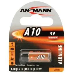 ANSMANN Alkaline Batterie A10 (9V) MN10 – Hochleistungsbatterie für vielseitige Anwendungen - Hochwertige Alkaline-Batterie für den täglichen Einsatz in zahlreichen Geräten. Hohe Kapazität, zuverlässige Leistung und lange Haltbarkeit bis zu 3 Jahren. Ideal für Uhren, Taschenrechner, Fernbedienungen und mehr.