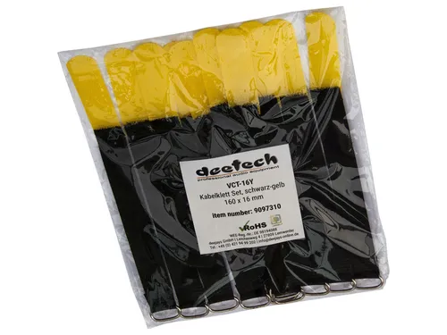 St. Kabelklett Klettband Kabel-Klettband Kabelbinder, 160x16mm, schwarz-gelb 10