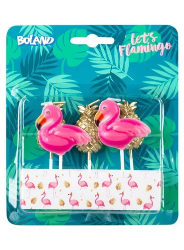 Boland Dekoobjekt 5 Flamingo & Ananas-Kerzen