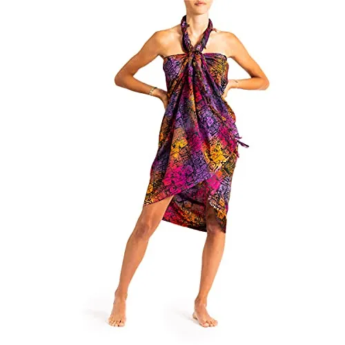 PANASIAM Sarong B703 inka, Größe L 190x116cm in lila von PANASIAM