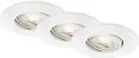 BRILONER 3er Set LED Einbaustrahler IP65, stufenlos dimmbar für Badezimmer - Einbauleuchten für das Bad mit IP65 Schutz, stufenlos dimmbar und schwenkbar für gezielte Lichtakzente. Ideal für feuchte Räume, 480 Lumen bei 4,9 Watt für warmes Wohlfühllicht.
