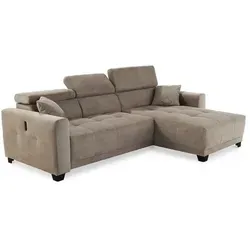 Ecksofa Cremona aus Mikrofaser in Braun Hellbraun in braun von Jockenhöfer