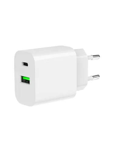 Gembird USB + USB-C Schnellader 20W - Weiß - Leistungsstarker 20W USB + USB-C Schnellader für schnelles Aufladen von Geräten. Kompakt und ideal für unterwegs, sorgt für effiziente Energieversorgung.