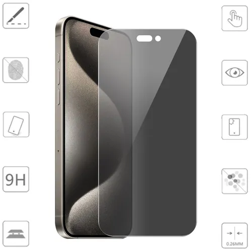 Für Apple iPhone 16 Pro Max 2x 2.5D 0,26mm Display Privacy H9 Hart Glas Schutz