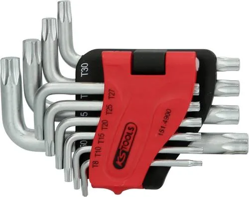 KS Tools 151.4900 TX Winkelschraubendreher-Set T 8, T 10, T 15, T 20, T 25, T 27, T 30, T 40, T 45, T 50 10teilig