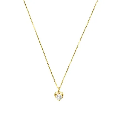 Amor Kette mit Anhänger 925 Sterling Silber - Elegante Damenkette aus 925 Sterling Silber mit funkelndem Herz-Anhänger und Zirkonia, ideal als Geschenk für besondere Anlässe.