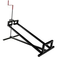 Juskys Rasentraktorheber, stufenlos 45° und zusammenklappbar - Rasentraktorheber für einfaches Anheben von Rasentraktoren bis 400 kg, ideal für effiziente Wartung und platzsparende Aufbewahrung.