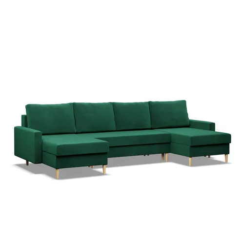 Grosses U-Ecksofa mit Schlaffunktion und Wendekissen