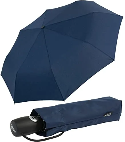 iX-brella Leichter Solider Taschenschirm mit Auf-Zu-Automatik - mid Class - Insignia-blau