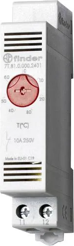 Finder Schaltschrankheizungs-Thermostat 7T.81.0.000.2401 250 V/AC 1 Öffner (L x B x H) 88.8 x 17.5 x 47.8mm 1St.