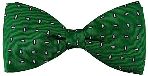 TigerTie Fliege in grün silber schwarz gemustert - Fliege 100% pure Seide