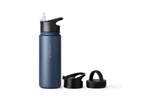 Vinsun Isolierflasche Edelstahl Trinkflasche 500ml - Isolierflasche aus Edelstahl, BPA frei, auslaufsicher und bruchsicher – ideal für kohlensäurehaltige Getränke und unterwegs.