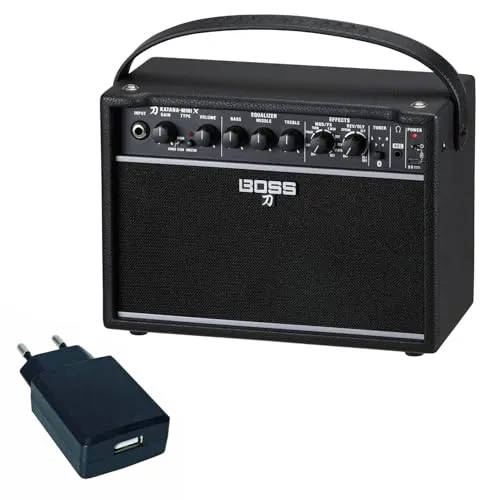 Boss Katana Mini X Gitarrenverstärker mit keepdrum USB Ladegerät