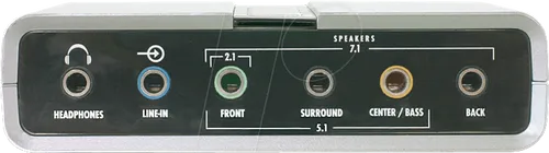 DELOCK 61803 - USB Sound Box 7.1 - Soundkarte für PC und Notebook, erweitert um 7.1 Surround Sound für ein unvergleichliches Klangerlebnis. Ideal für Gaming und Multimedia-Anwendungen.