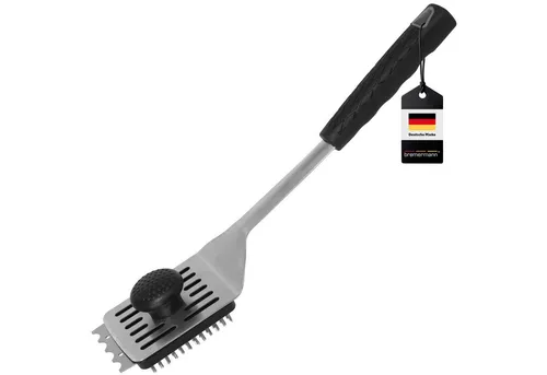bremermann Grillbürste Grillbürste, Grillgutwender 2in1, Edelstahl, (1-tlg), 2in1 - Gleichzeitig auch Grillwender