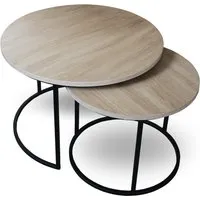 holz4home Couchtisch 2er-Set MDF Sonoma Eiche