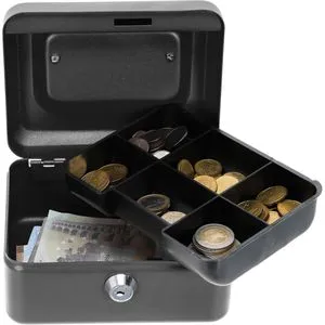 Pavo Geldkassette 8011896, mit Zylinderschloss, 15 x 8 x 11,5 cm, dunkelgrau