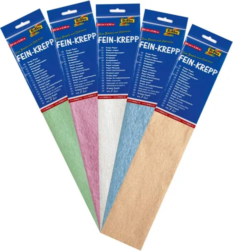 folia Krepppapier-Rolle irisierend (B)500 mm x (L)2,5 m feuchtfärbend 10 Stück