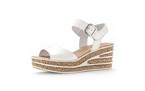 Gabor Damen Keilsandalen | Frauen Sandalen | Best Fitting | offen | Strandschuhe | Sandaletten | Keilabsatz | Wedge-Heel | hoch | Latte | 38 EU - 5 UK