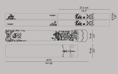 Dyedbro MTB-Rahmenschutzfolie Ride or Die - Schwarz, 8-teilig - MTB Rahmenschutzfolien für Herren, 8-teiliges Set in Schwarz, schützt den Rahmen vor Kratzern und sorgt für einen coolen Look auf jedem Trail.