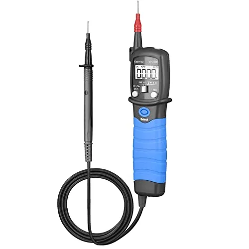 Digitaler Durchgangsprüfer Spannungsprüfer Zweipolig, Kethvoz 600V Voltmeter Messgerät Messen AC/DC Spannung Widerstand Kapazität, Durchgangsprüfung, Handheld Multimeter KE-38C