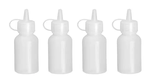 HENDI Mini-Squeeze Flasche für Soßen, 4 Stück, Spenderflasche, Soßenspender, Soßenflasche, Quetschflasche, Kein Leck, Squeeze Bottle Ketchup, Senf, Olivenöl, Polyethylen, 0,05L, ø35x(H)100mm