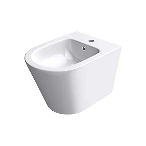 doporro WC-Bidet Düren108 - Wand-Bidet aus Keramik - Elegantes Wand-Bidet Düren108 (51,5x36x34,5cm) mit randlosem Design für mühelose Reinigung. Passend für alle DIN-Anschlüsse, ideal für Ihr modernes Bad.