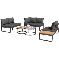 Okwish Gartenmöbel-Set Grau - Metall Loungemöbel für Terrasse und Garten - Modernes Gartenmöbel-Set mit 2 Zweisitzer-Sofas und 1 Einzelsessel, ideal für entspannte Stunden im Freien. Hohe Rückenlehnen und bequeme Kissen sorgen für Komfort. Wetterfester Eisenrahmen für langanhaltende Freude im Garten.
