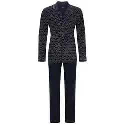 Ringella Pyjama RINGELLA Herren Langarm Pyjama 'Mosaik' 4541204 blau 58