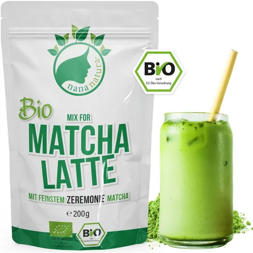 NanaNatura's Bio Matcha Latte Mix 200g - schnell & einfach - beste Bioqualität