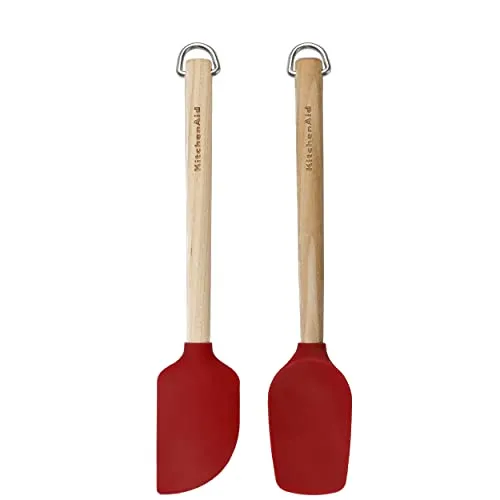 KitchenAid Mini-Pfannenwender-Set aus Birkenholz, Empire Red, 2-teilig