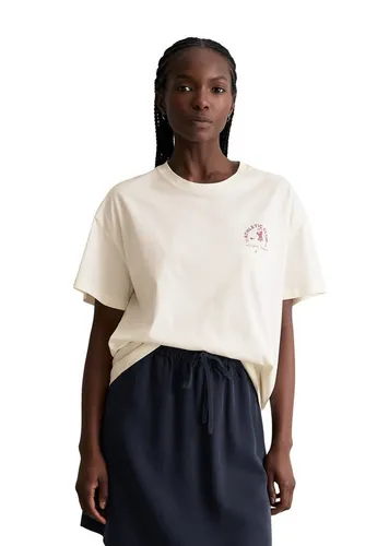 Marc O'Polo Denim Damen T-Shirt mit Rundhalsausschnitt, Weiß (Silky White), L
