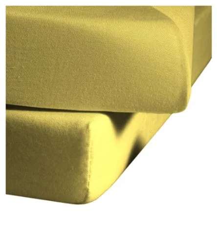 fleuresse Jenny C Jersey-Spannlaken 100% Baumwolle - Spannbetttuch in Gelb, Größe 100 x 220 cm, mit Rundumgummi für perfekten Sitz, waschbar bis 60°, trocknergeeignet und bügelfrei.