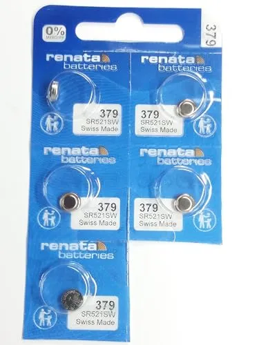 Produktbild Uhrenbatterie Renata Swiss Made Renata 379 oder SR521SW OR AG0 1.5V (5 x 379 oder SR 521 SW)