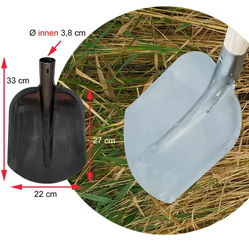 Emsländer Schaufel Stahl poliert Garten Sand Erde Grabe Schaufelblatt ohne Stiel