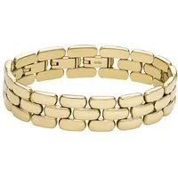 Fossil Arden JF04784710 Armband für Damen - Elegantes Armband aus poliertem Edelstahl in Goldfarbe, ideal für jeden Anlass und mit praktischem Faltschließmechanismus.