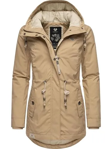Ragwear Damen Winterjacke Monadis Black Label Intl Taupe24 Gr. 3XL - Funktionsjacken: Stylische, warm gefütterte Winterjacke mit Kapuze, wasser- und windabweisend, ideal für kalte Tage und perfekten Tragekomfort.
